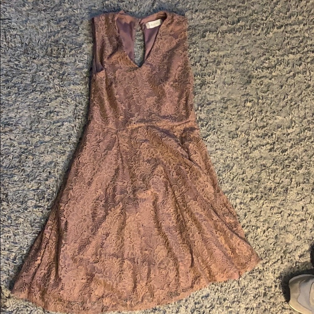 AltardStatePink floral dress with gap on back